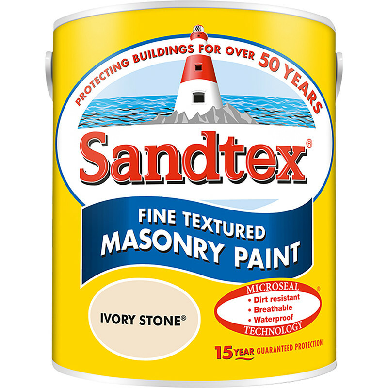 Sandtex Fine Textured Masonry Paint 5L Ivory Stone