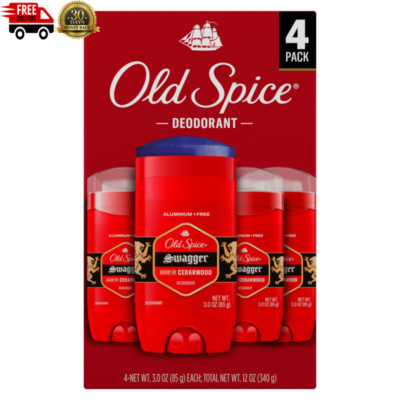 Old Spice Swagger Deodorant Aluminum Free 3 Oz, Helps Eliminate Odors, 4-Pack...