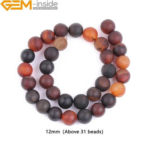 Natural Crack Dream Agate Matte Round Gemstone Loose Beads Jewelry Making 13