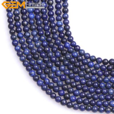 Dyed Genuine Lapis Lazuli Stone Loose Beads For Jewelry Making 15'' Jewelry Beads
