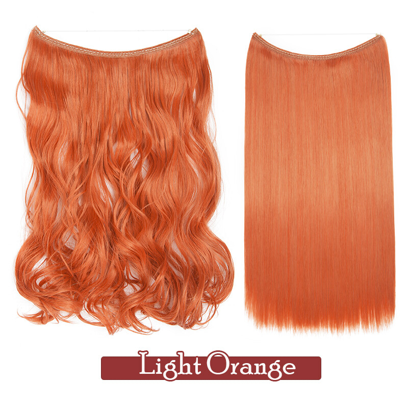 Hidden Long Invisible Band Wire In Thick One Piece Hair Extensions Mix As Human