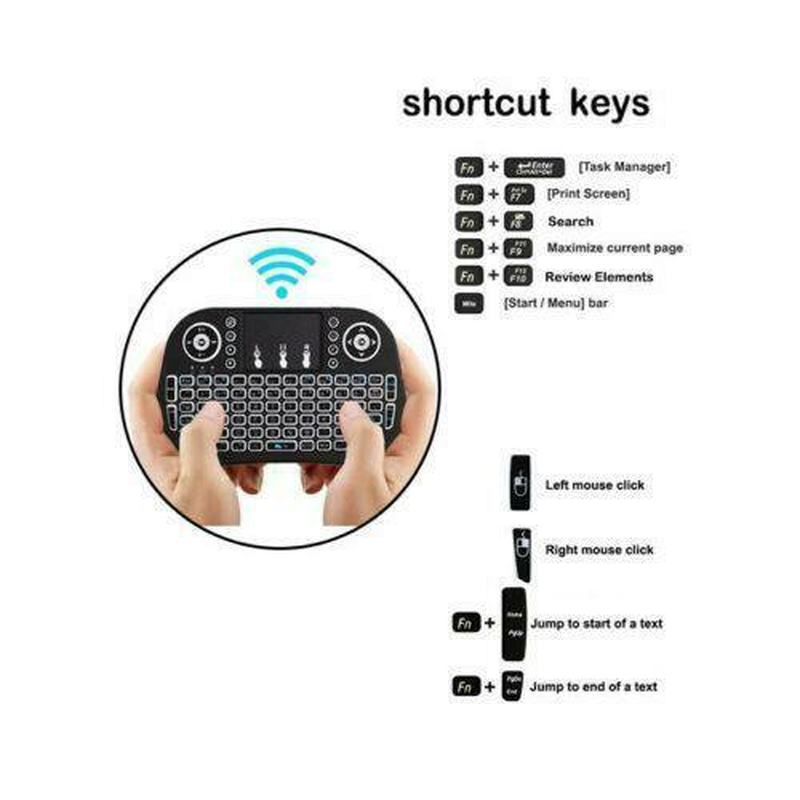 Mini I8 Wireless Keyboard 2.4g With Touchpad TV Android Desktop PC Backlit US