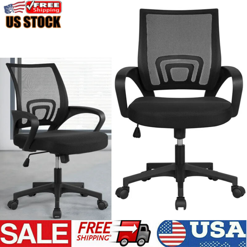 Office Desk Chair Mesh Chair Swivel Mid Back Home Ergonomic 