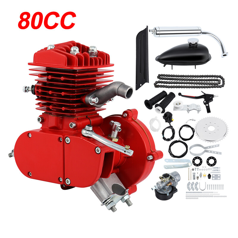 Red 80CC 2-Stroke Gas Petrol Engine Motor Kit