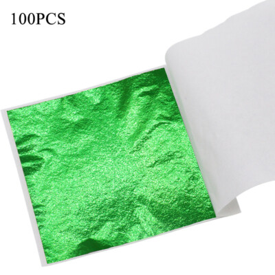 50/100 Sheet Foil Leaf Paper Imitation Gold Silver Copper Leaf Gilding CraftArt#