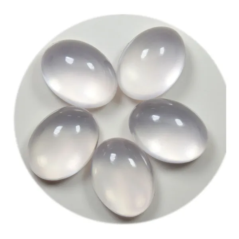 Original Rose Quartz Loose Gemstone Total 60 Carat 5 Pcs Lot Cabochon Oval Shaped at Wholesale Price