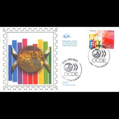 CEF soie - 50e anniversaire de l'OCDE, oblit 24/6/11 Paris
