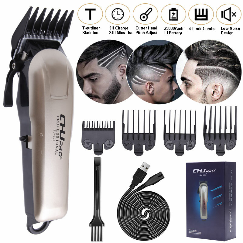 Upgarded T-Sharp 0.15MM Hair Clippers Mens Wireless Portable Hair Trimmer Set US