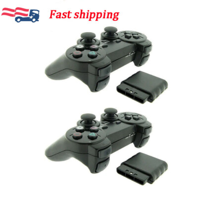 2 Pack For Sony PS2 2.4G Wireless Twin Shock Game Controller Joystick Joypad