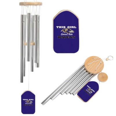 This Girl Loves Her Baltimore Ravens Fans Wind Chime Garden Home Decoration