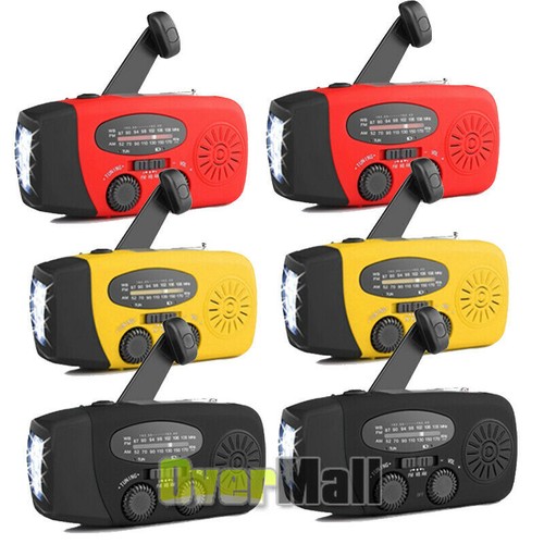 2x Emergency Radio Survival Hand Crank Self Powered AM FM NOAA Weather Station