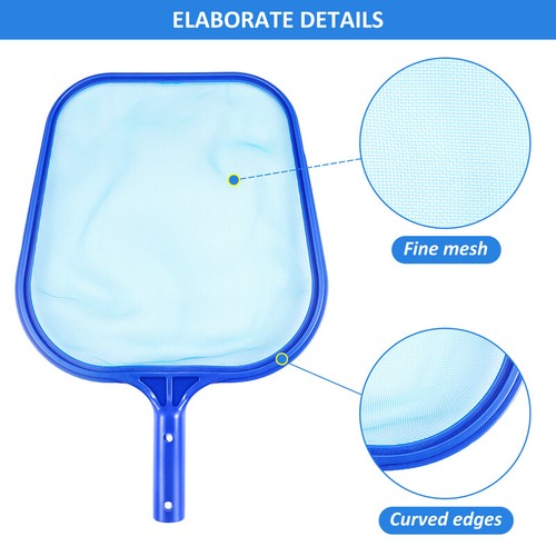 Pool Skimmer Leaf Rake Net w/ Pole Cleaning Swimming Pool Pond Fine Mesh Netting