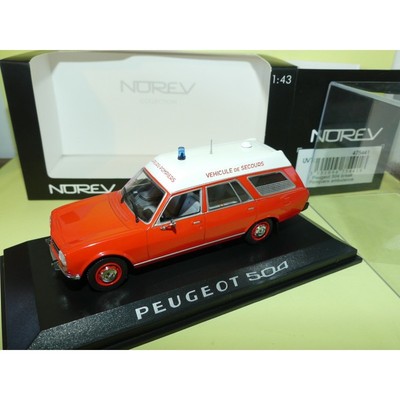 PEUGEOT 504 BREAK POMPIERS AMBULANCE NOREV 1:43