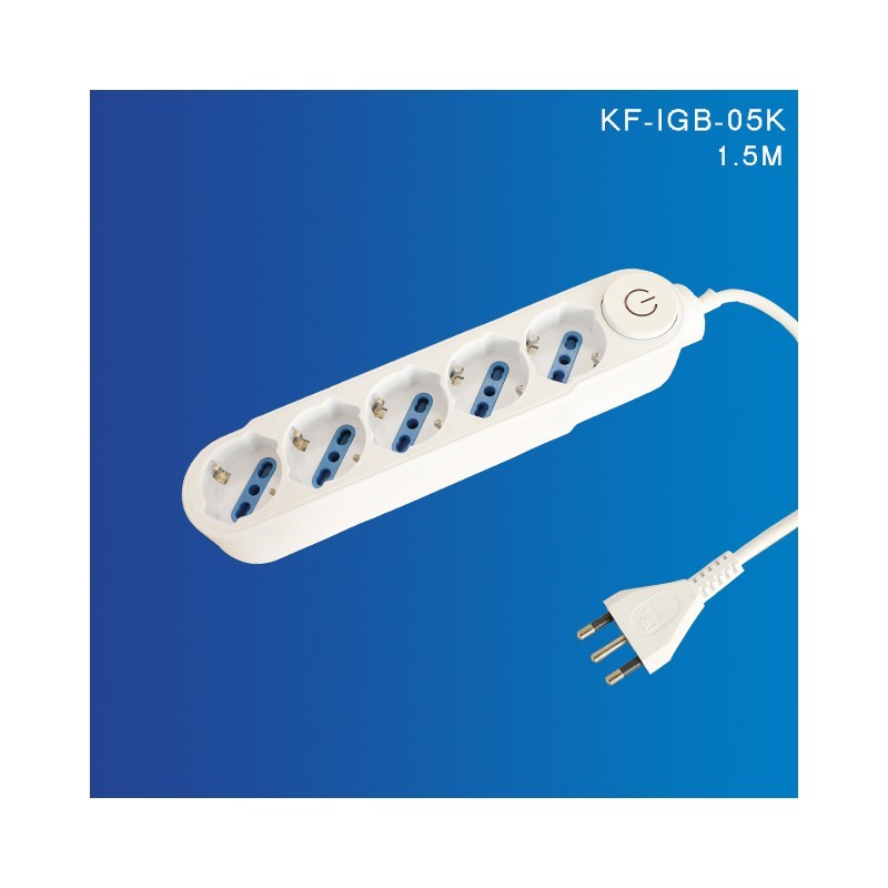 Presa Multipla Ciabatta Multipresa 5 Posti Italiana Schuko Con Interruttore sus