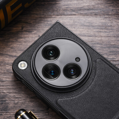 For OnePlus Open Luxury PU Leather Slim Fit Protective Case with Metal Kickstand