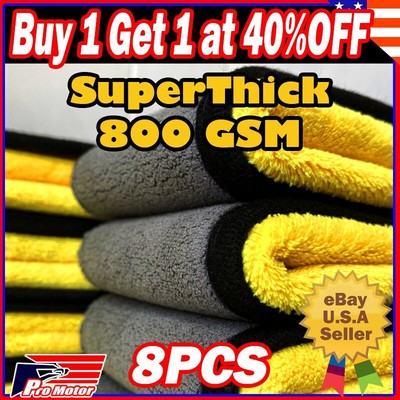 Super Thick Microfiber Cleaning Towel No-Scratch Cloth Rag Polishing Detailing 8