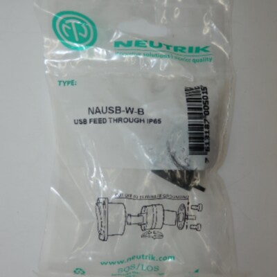 Lot of 5 IP65 Neutrik Reversible USB Feed Through D-housing NAUSB-W-B