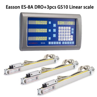 Easson ES-8A 3 Axis Digital Readout DRO Display + 3pcs GS10 Linear Glass Scales
