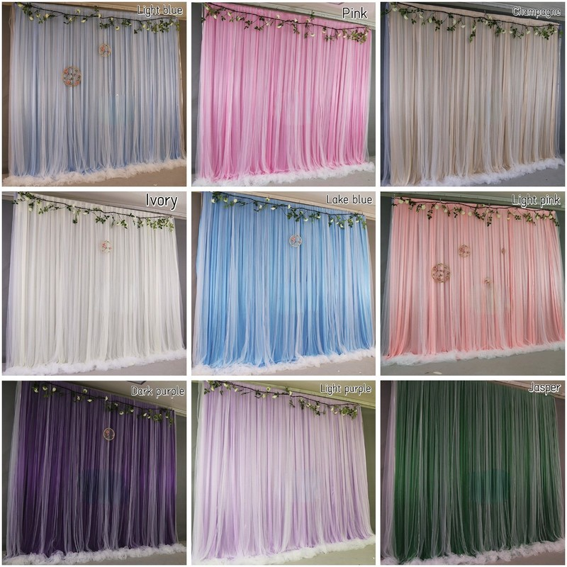 Wedding Backdrop Curtain White Gauze Net Glaçon Silk Wedding Background Drape