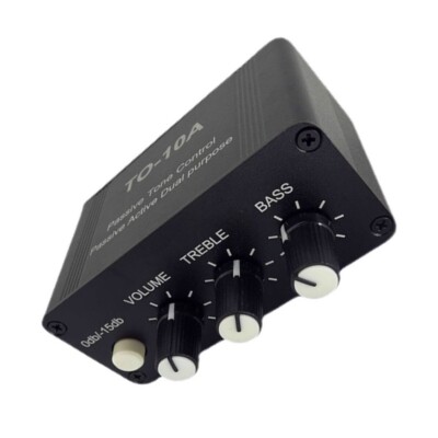 Mini Audio Attenuator 3.5mm/RCA Volume Controller Stereo Preamp w/Tone Control