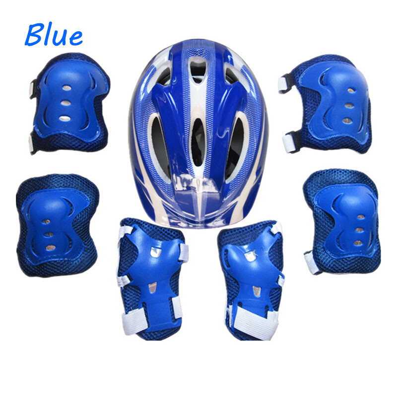 Boys Girls Kids Safety Helmet & Knee & Elbow Pad Set For MTB