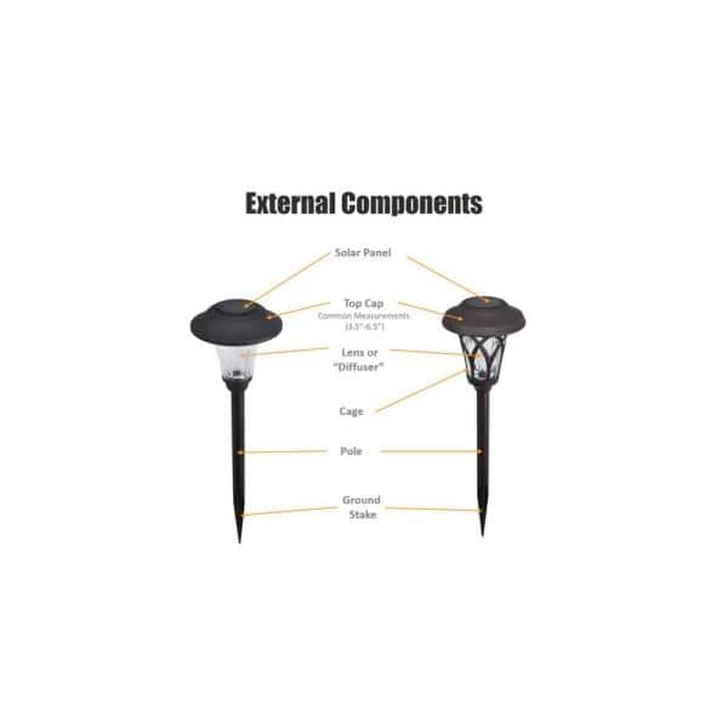 6-Pack Outdoor Solar Path Lights, Black LED Outdoor Pathway Solar Lights NEW