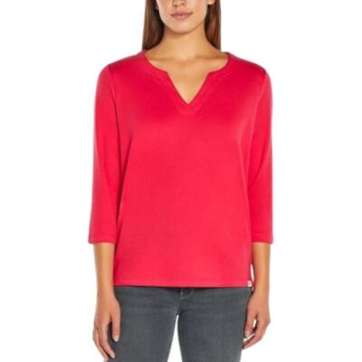 Orvis (L) Ladies' Pima Tee Tunic Red Magenta 3/4 Sleeve NEW