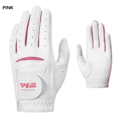 PGM 1 Pair Boys Girl Lambskin Golf Gloves Kids Breathable Hook&loop Mittens