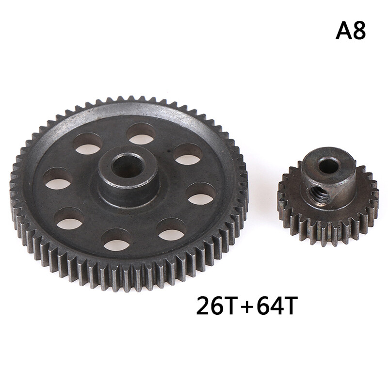 Drfeify Differential Sprocket Head Metal Sprocket Straight 64T 17T 21T 26T 29T Gear Motor Spare Part RC for HSP Brontosaurus 1/10 Truck 94111