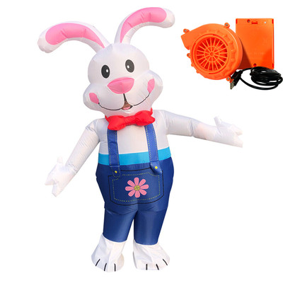 Adult Bunny Inflatable Costume Easter Book Week Cosplay Party Fancy Blow Up Suit