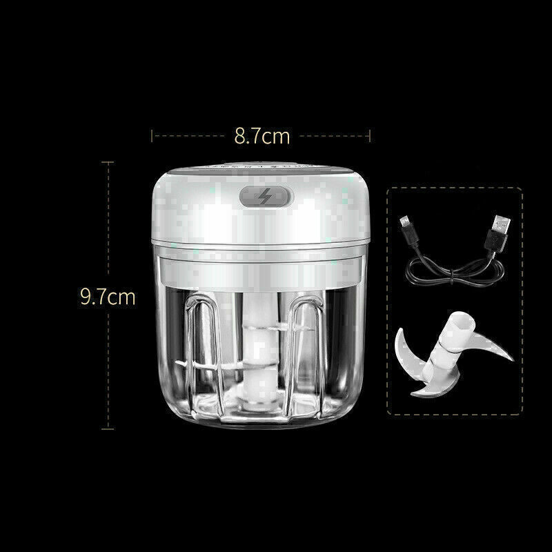 Electric Mini Garlic Chopper Masher Portable Small Food Processor Mincer Grinder