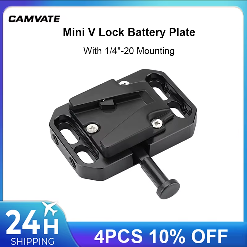 Mini V Lock Mount Female Adapter Quick Release With 1/4"-20 Mounting Slots For D