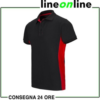 Polo da lavoro Velilla 105504-Nero/Rosso-S