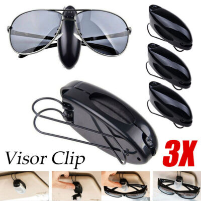 3PACK Car Glasses Holder Sun Visor Sunglasses Eyeglasses Clip Card Ticket Hanger