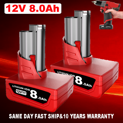 Milwaukee m12 8.0 on sale battery