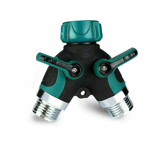 2 Way Heavy Duty Garden Hose Splitter 3/4" Y Shape Valve Water Pipe Connector