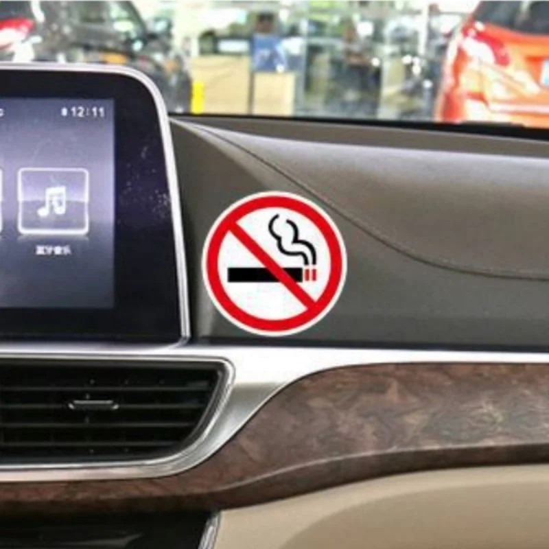 2/5pcs No Smoking Sign Sticker Indoor Outdoor Office Coffee Shop Library