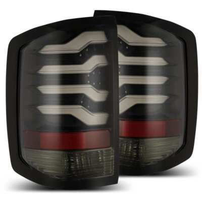 AlphaRex PRO-Series LED Tail Lights Jet Black For 14-18 Chevrolet Silverado 1500