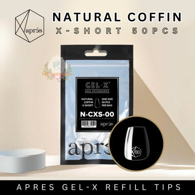 Apres Gel-X Natural Coffin Extra Short Refill 50pc [4.5,5.5,6.5 included]