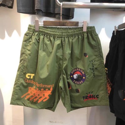 Travis Scott Cactus Jack Running Wild Shorts Olive (CJNT-PS21) Men's Size M-XL