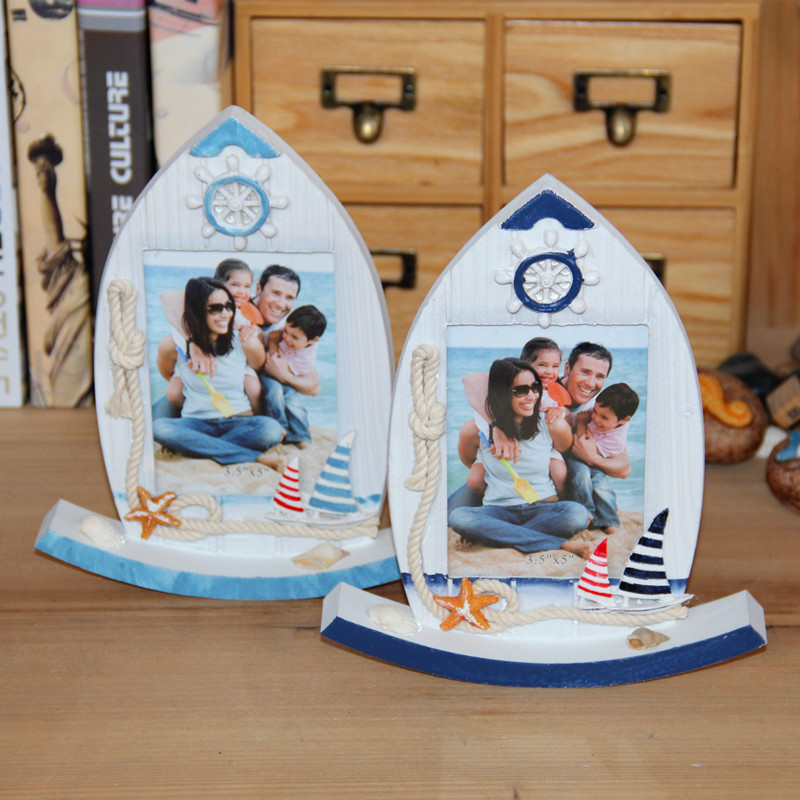 Cornice Porta Foto In Legno Decorazione Barca Marina Sea Style moc