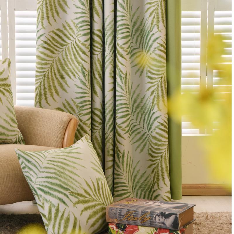 Curtains Window Treatment Modern Woven Tropical Pattern High