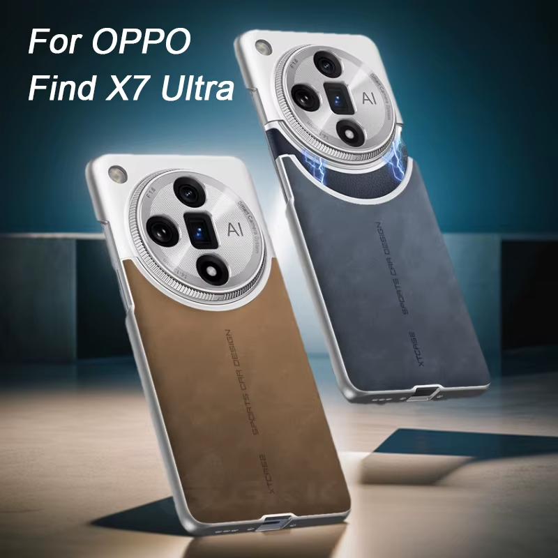 Original Case For OPPO Find X7 Ultra Luxury Frosted Leather Lens Protective Fram