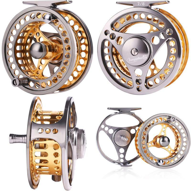 Sougayilang Fly Fishing Reel Large Arbor 2+1 Bb With Cnc-Machined Aluminum Alloy