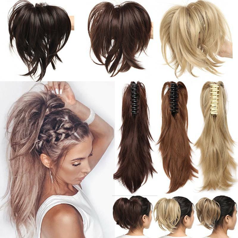 100 Real Thick Claw On Messy Ponytail Blonde Tousle Bun As Human