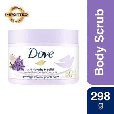 Dove Exfoliating Body Polish Scrub With Crushed Lavender & Coconut Milk 298g