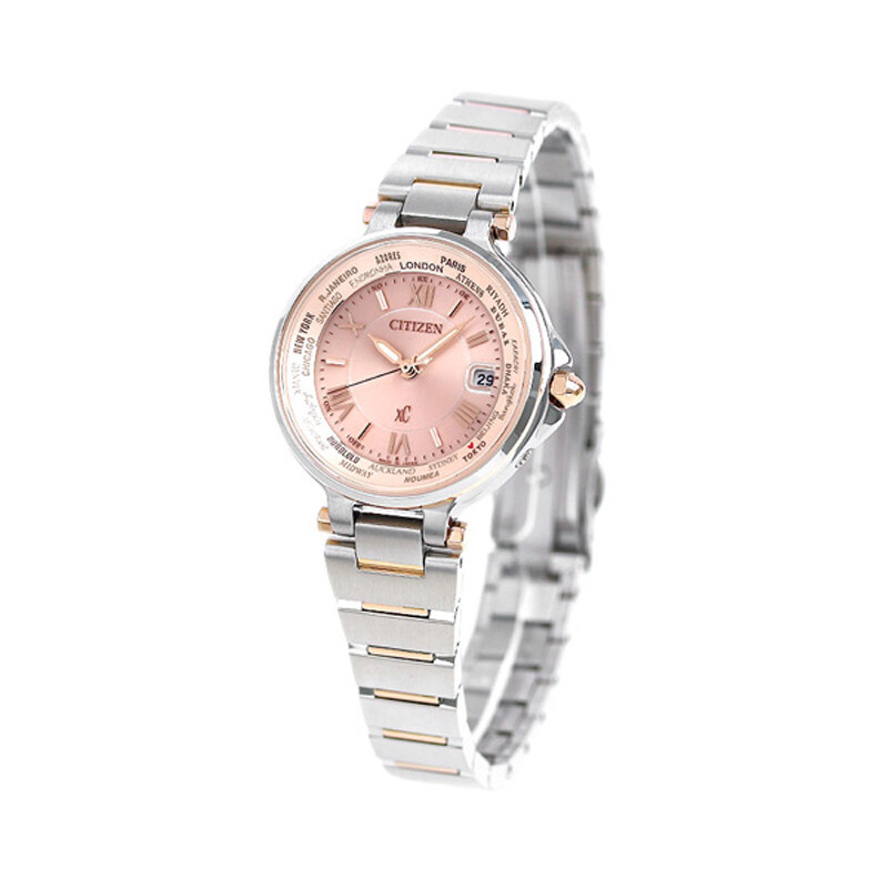 Pre-owned Citizen Xc Happy Flight Ec1014-65w Eco-drive Radio Analog Women Watch Japan