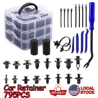 795Pcs Car Push Retainer Clips & Auto Fasteners Assortment for Toyota GM Ford US