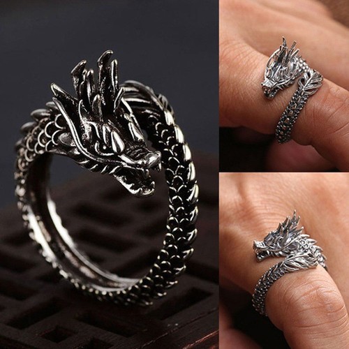 Men s Dragon Ring Open Rings Finger Rings Punk Gothic Biker Cool Jewelry HC