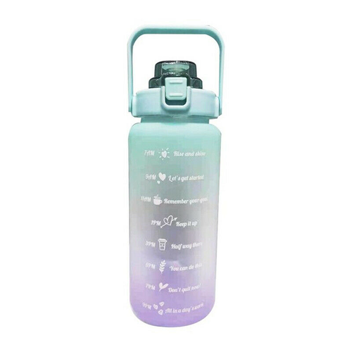 Half Gallon 68 OZ Motivational Water Bottle with Straw Time Marker BPA Free